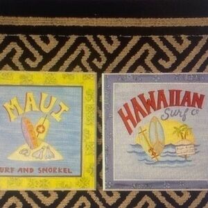 Hawaiian Kid"s Surf Theme Wall Art